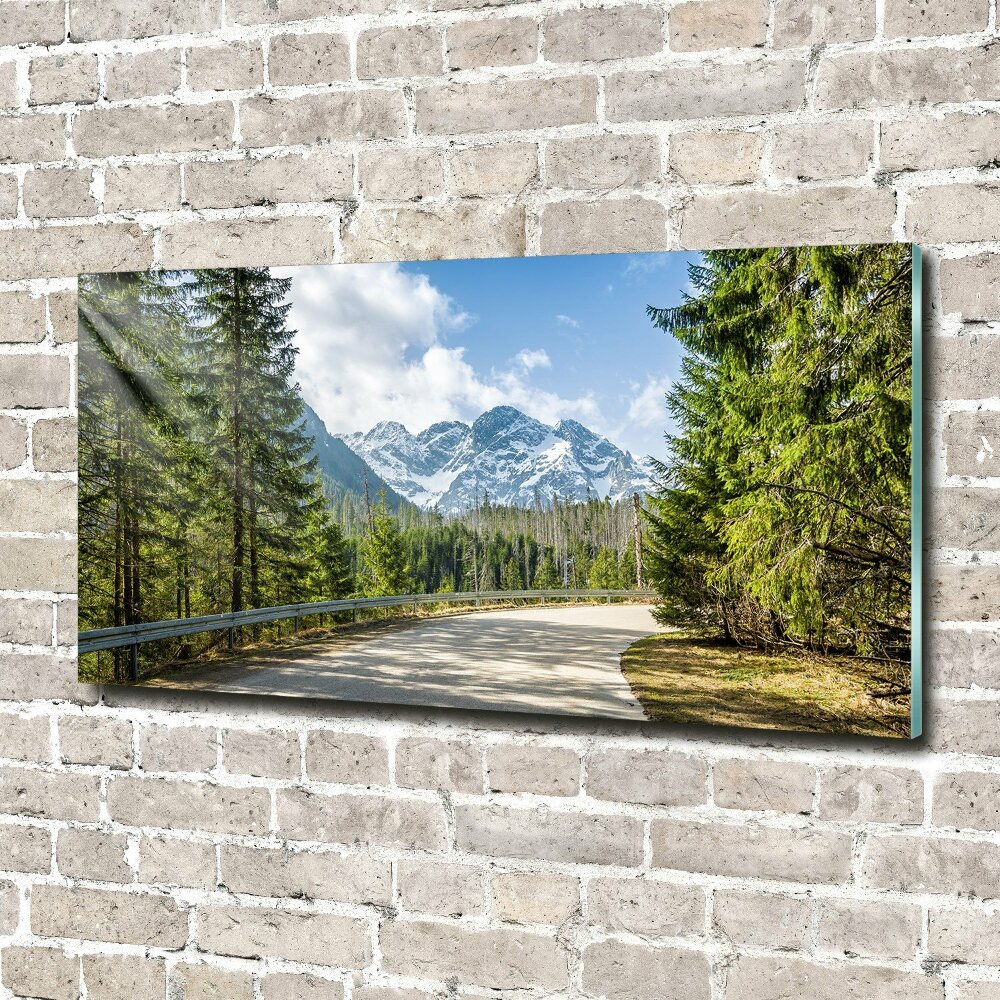 Tableau photo sur verre Route des Tatras