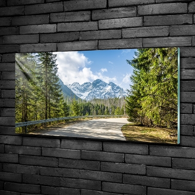 Tableau photo sur verre Route des Tatras