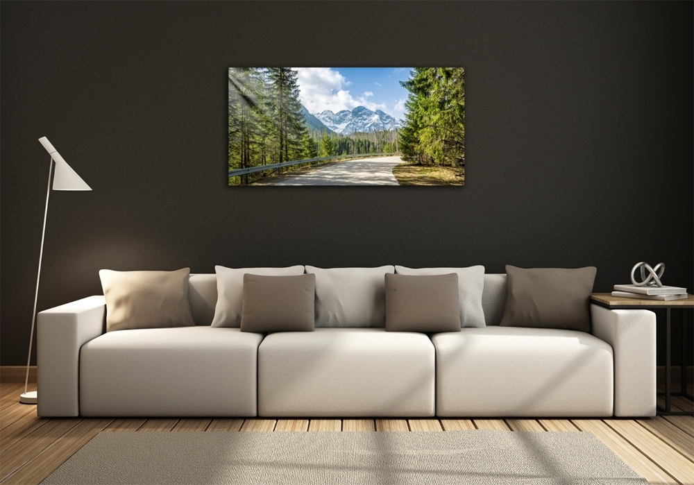 Tableau photo sur verre Route des Tatras