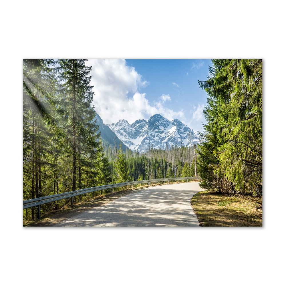 Tableau photo sur verre Route des Tatras