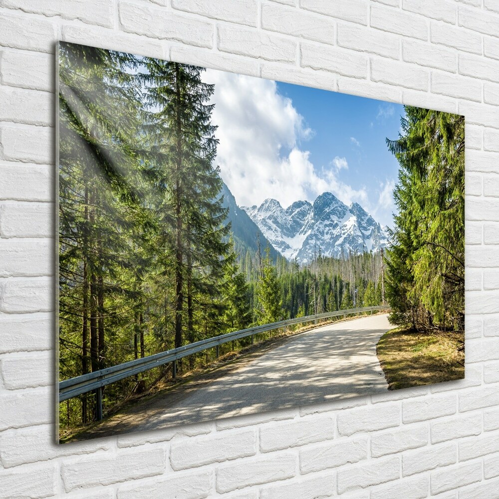 Tableau photo sur verre Route des Tatras