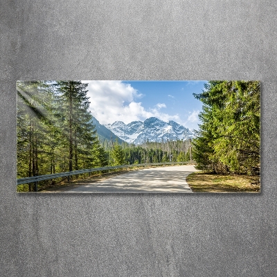 Tableau photo sur verre Route des Tatras