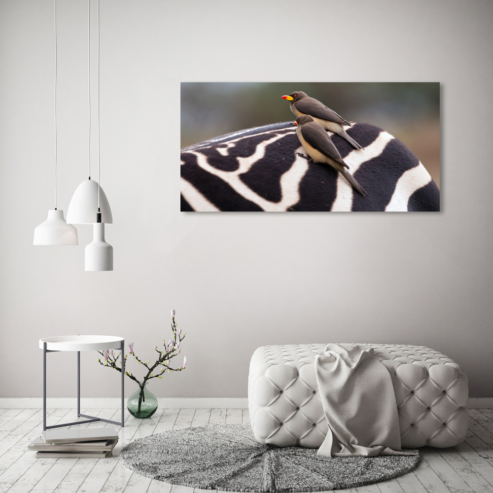 Tableau sur verre Oiseaux et zèbres