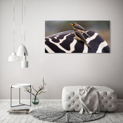 Tableau sur verre Oiseaux et zèbres