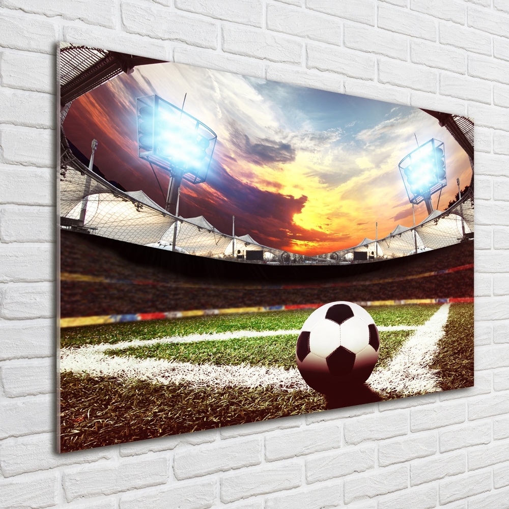 Tableau imprimé sur verre Football sur le stade