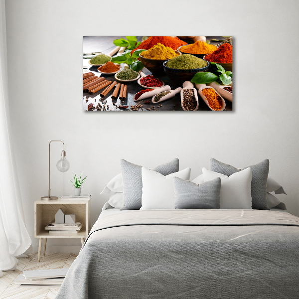 Tableau verre imprimé Épices colorées
