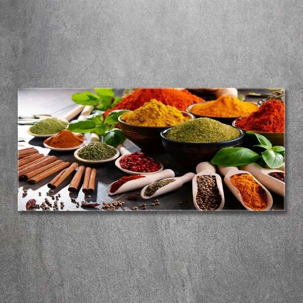 Tableau verre imprimé Épices colorées