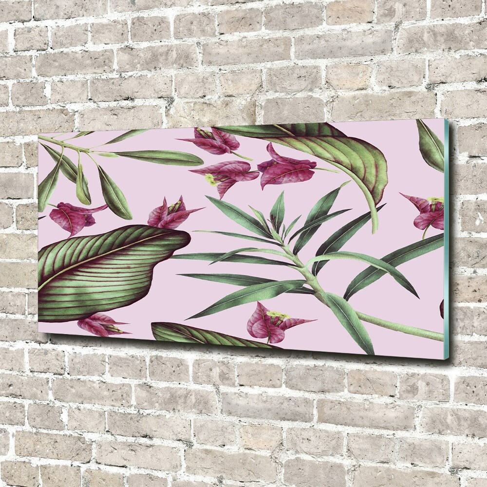 Tableau imprimé sur verre Les fleurs tropicales