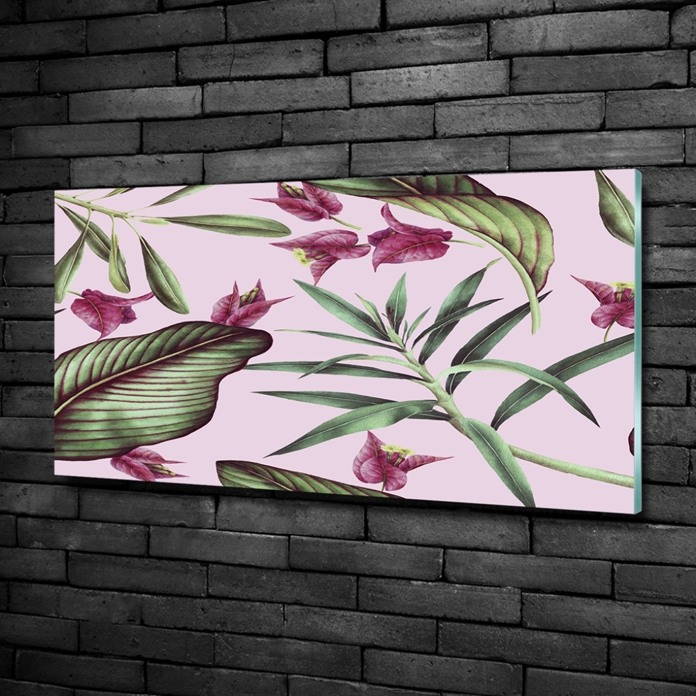 Tableau imprimé sur verre Les fleurs tropicales