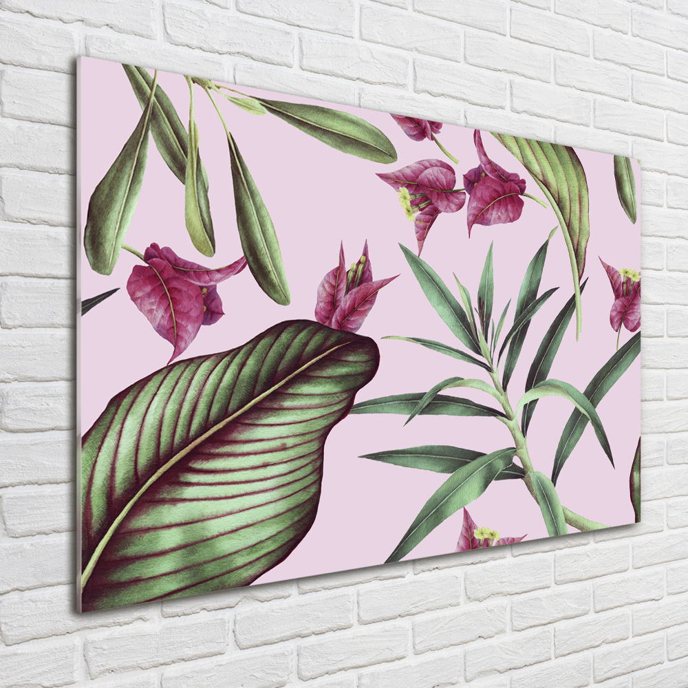 Tableau imprimé sur verre Les fleurs tropicales