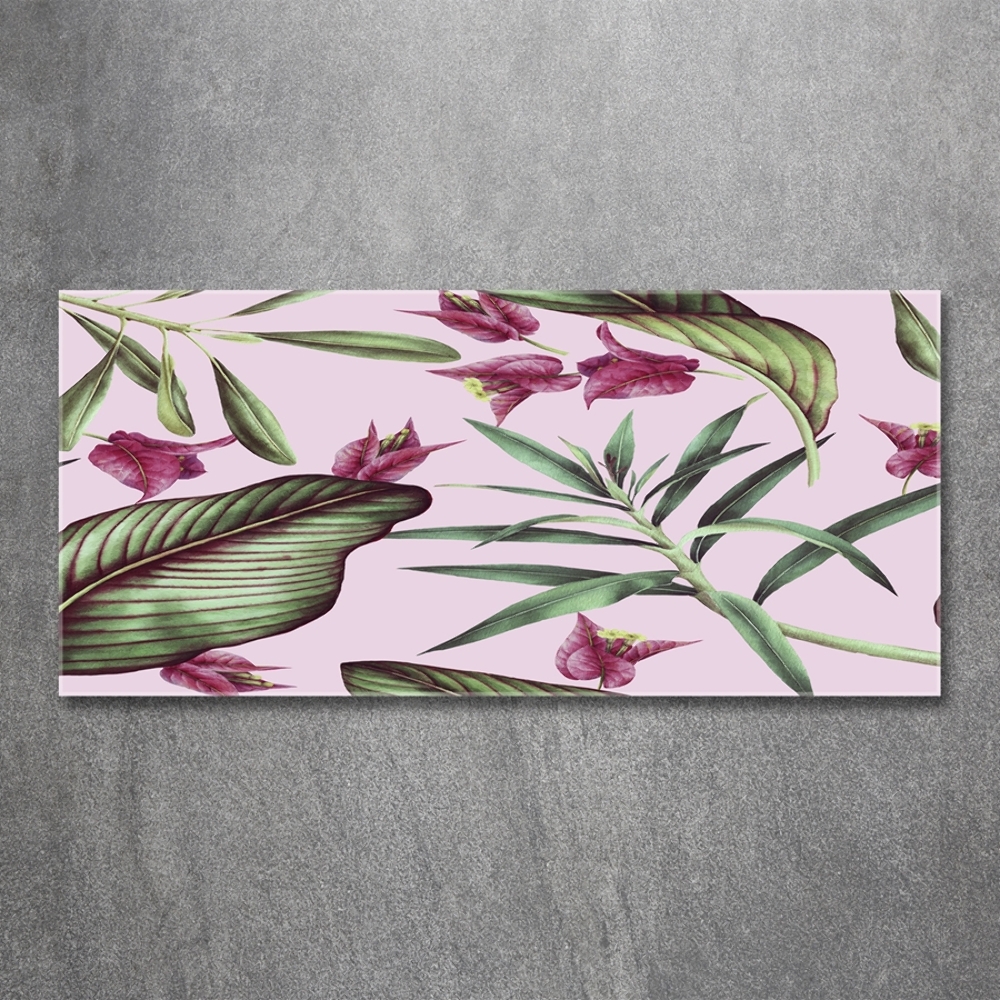 Tableau imprimé sur verre Les fleurs tropicales