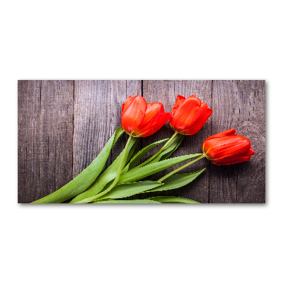 Tableau sur verre Tulipes rouges