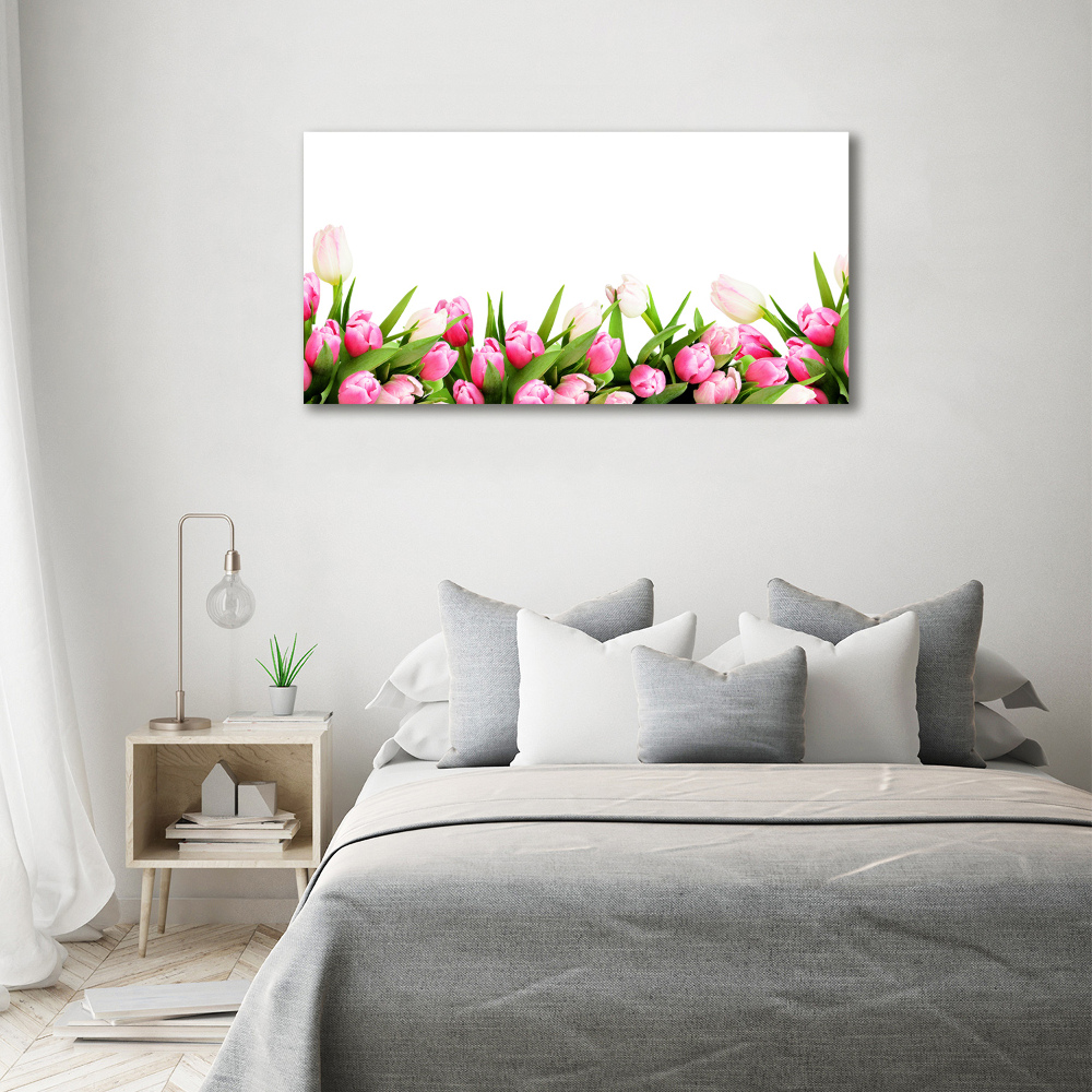 Tableau photo sur verre Tulipes roses