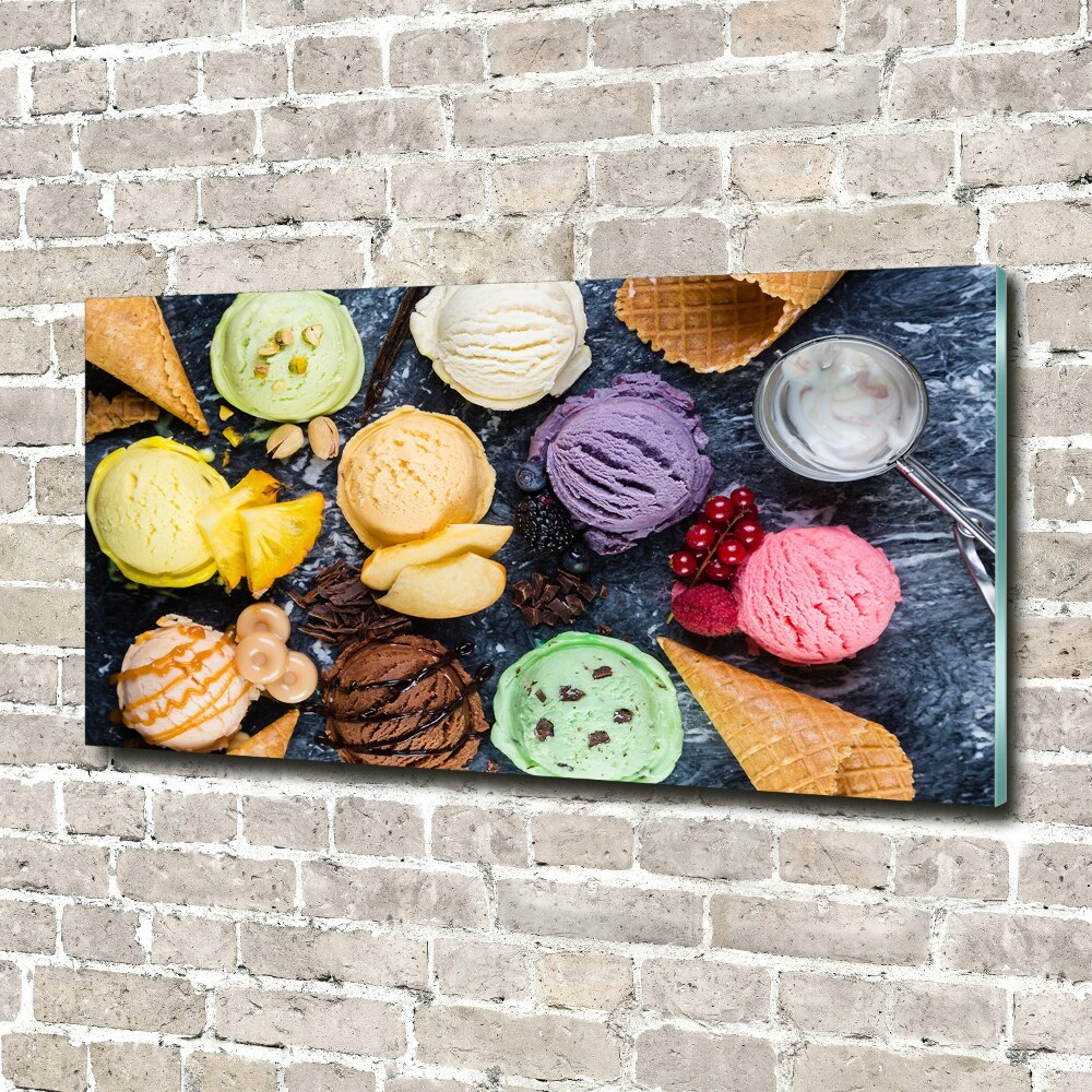 Tableau verre imprimé Glaces colorées