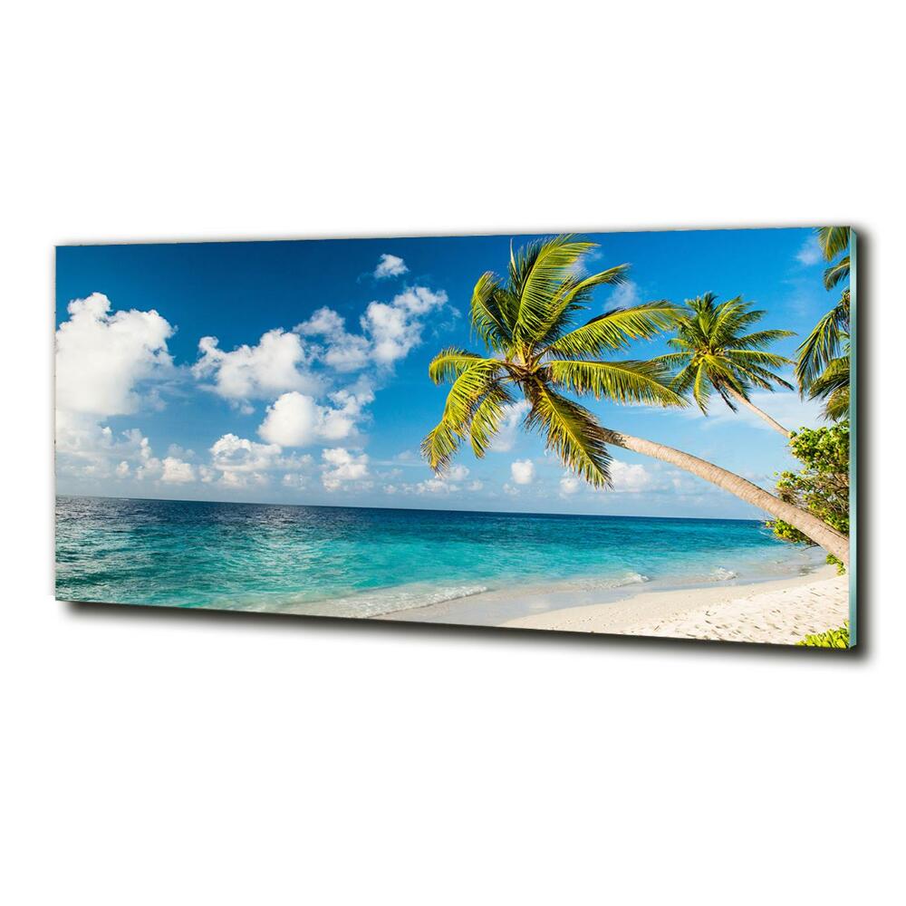 Tableau sur verre Plage des Maldives