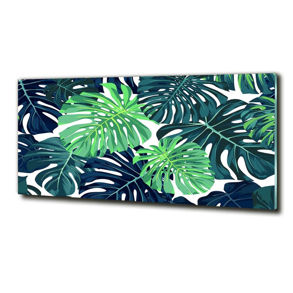 Tableau sur verre Feuillets tropicaux