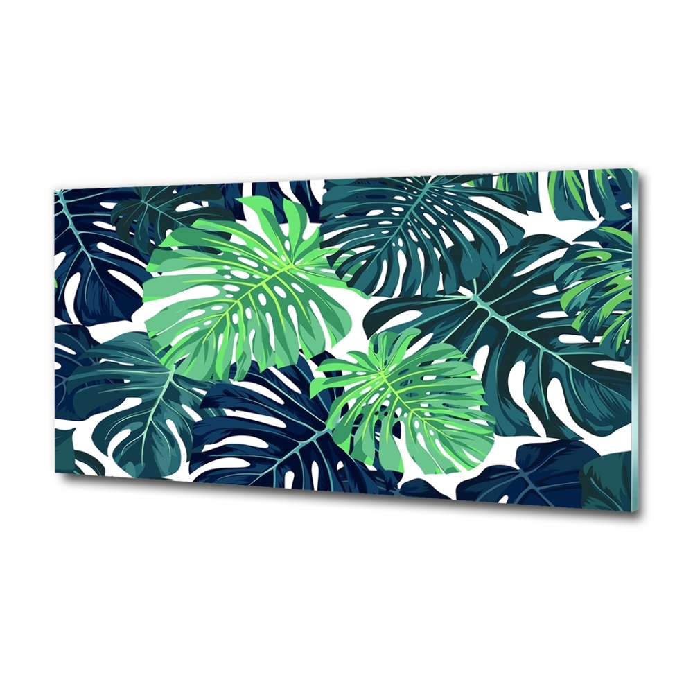 Tableau sur verre Feuillets tropicaux