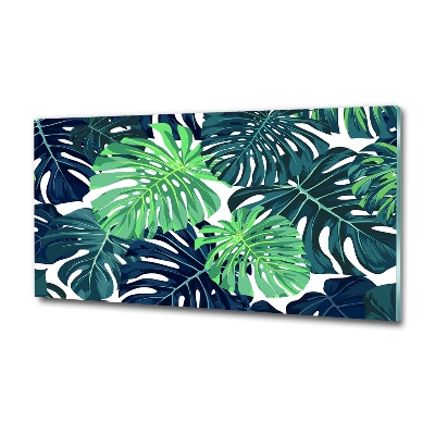 Tableau sur verre Feuillets tropicaux