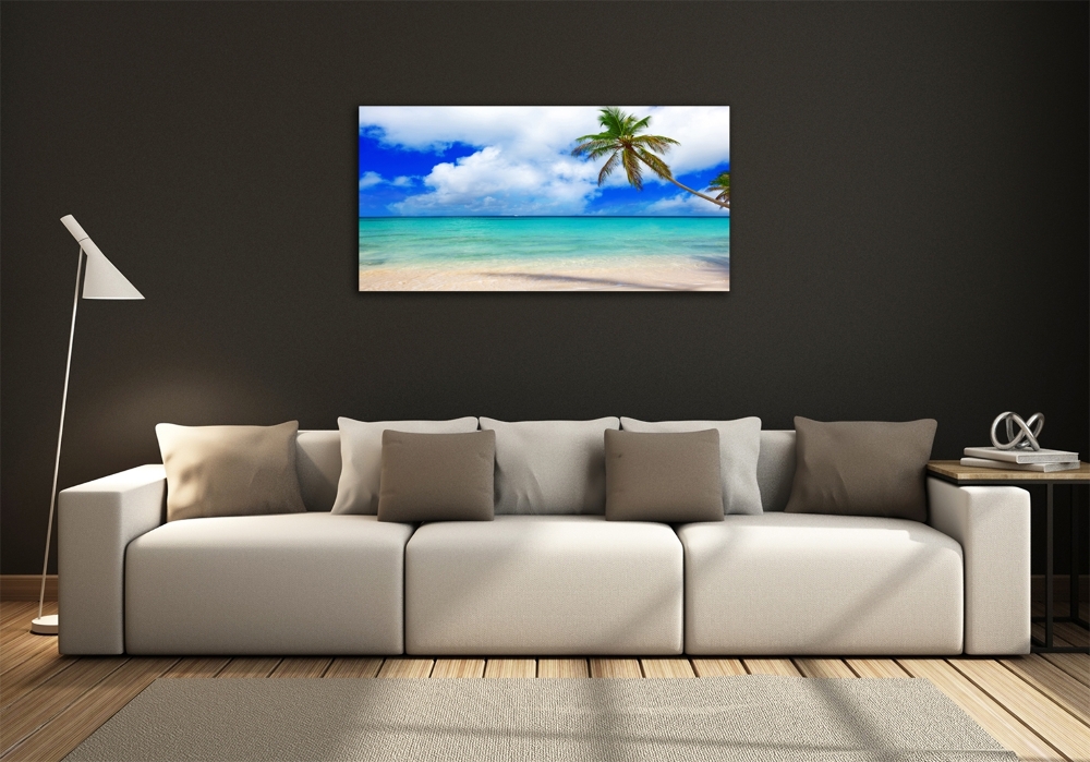 Tableau imprimé sur verre Plage des Caraïbes