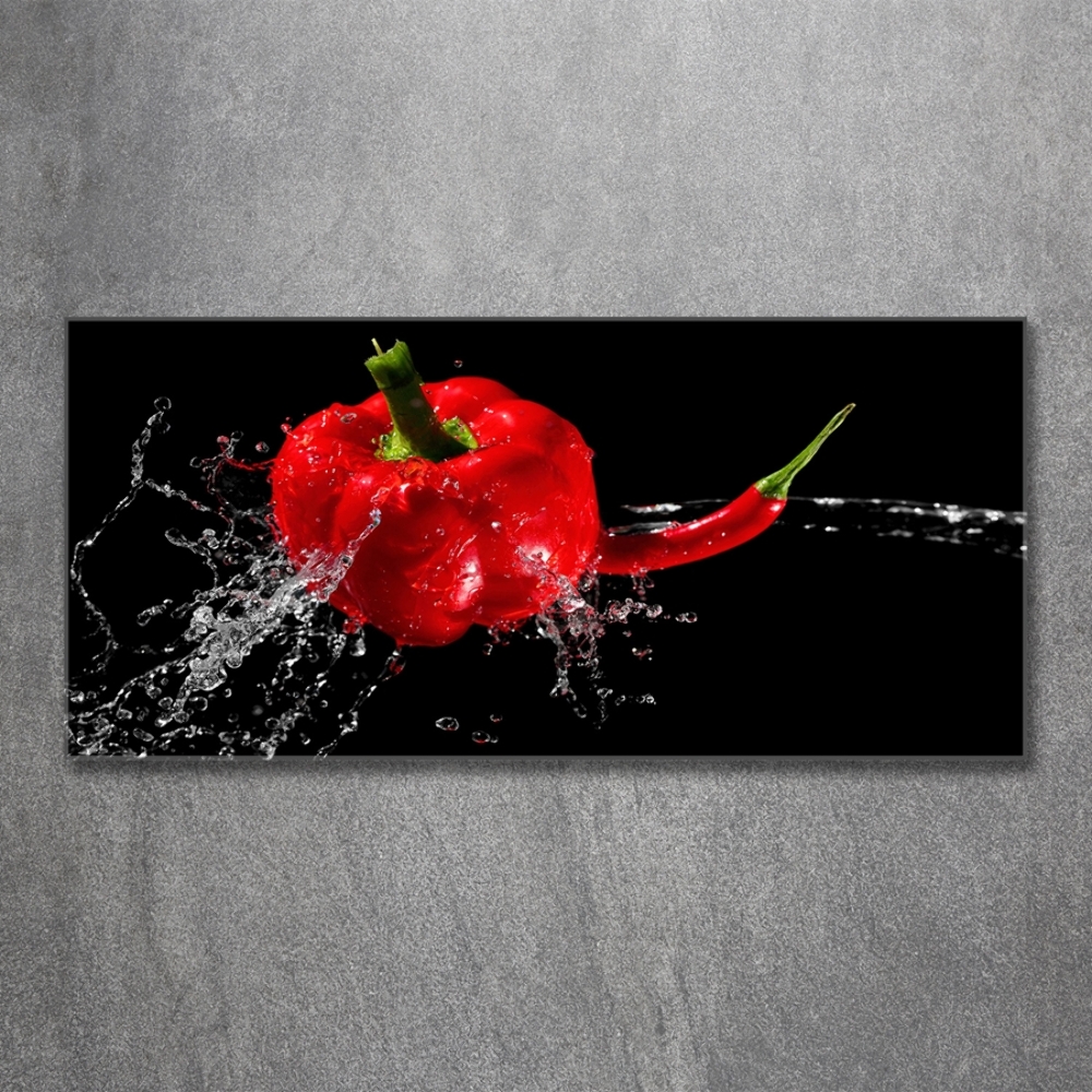 Tableau en verre Poivrons rouges