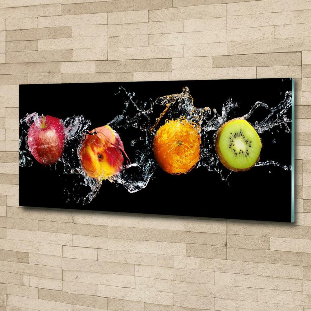 Tableau en verre Fruits et eau