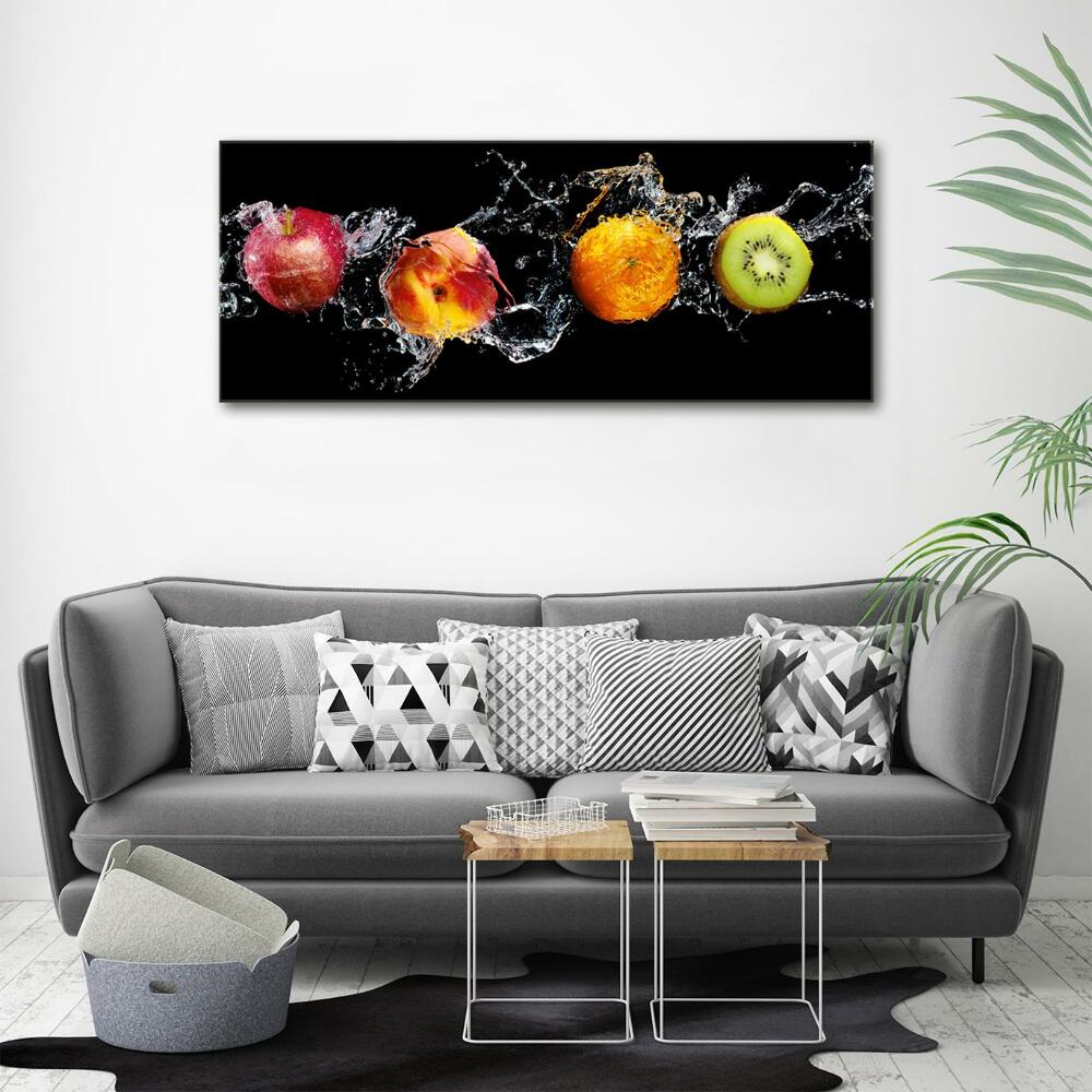 Tableau en verre Fruits et eau