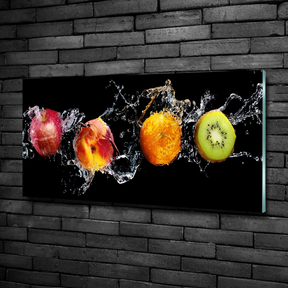 Tableau en verre Fruits et eau