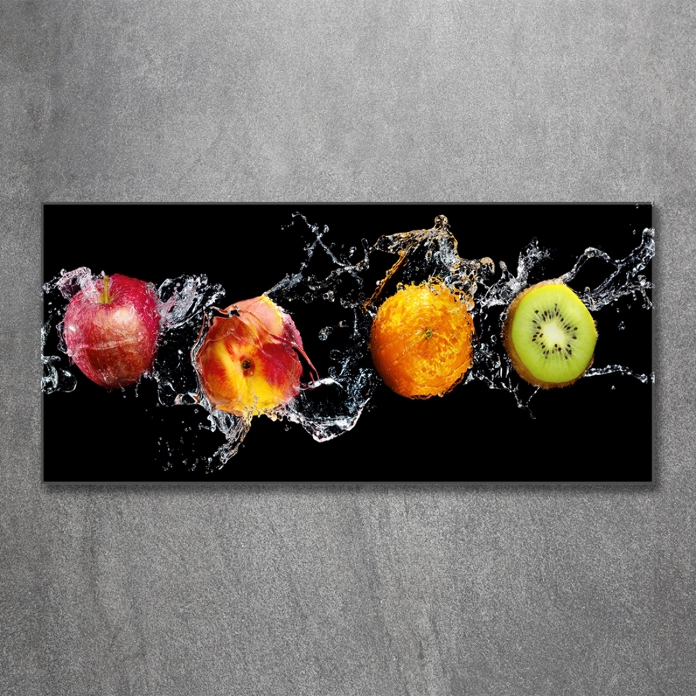 Tableau en verre Fruits et eau