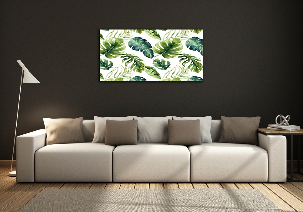 Tableau imprimé sur verre Feuilles tropicales