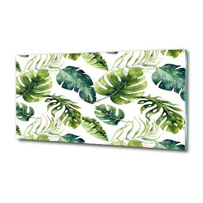 Tableau imprimé sur verre Feuilles tropicales