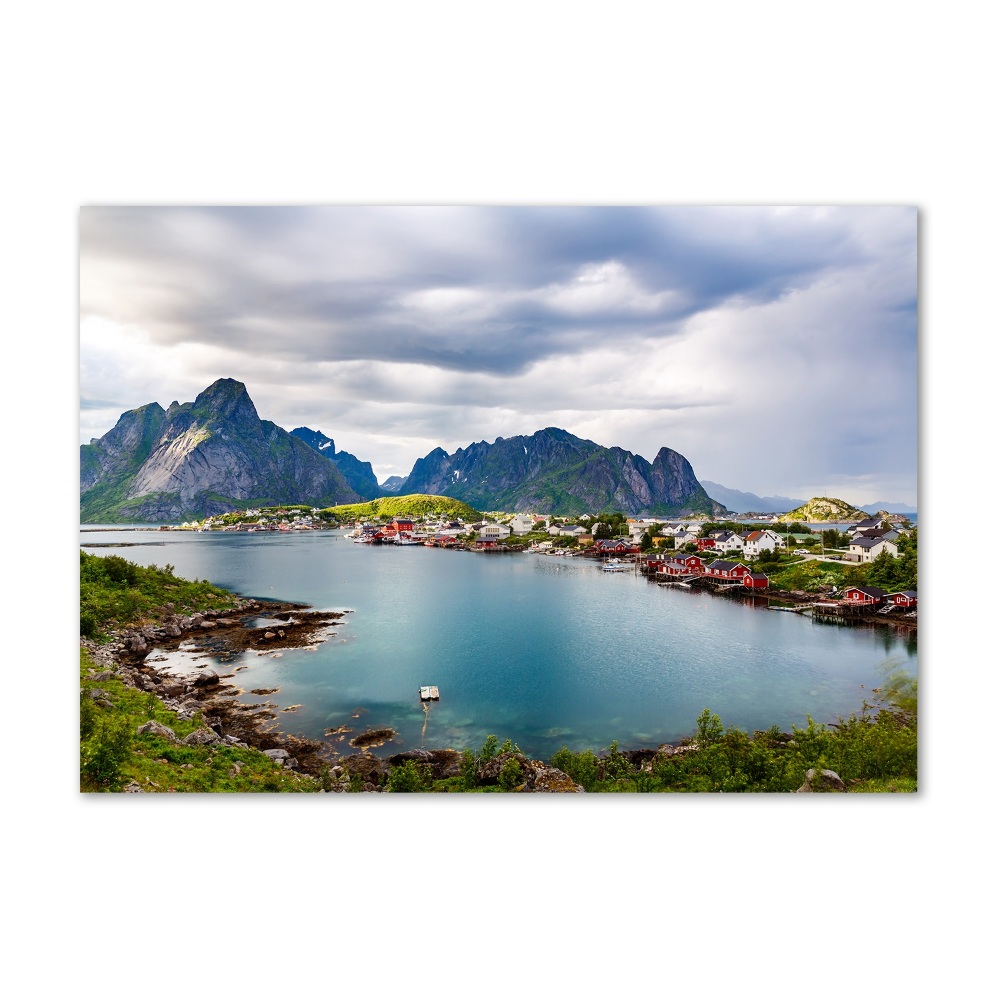 Tableau sur verre Lofoten en Norvège