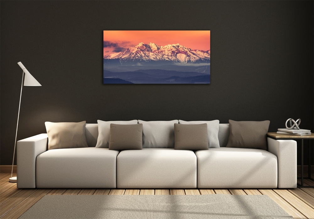 Tableau imprimé sur verre Lever de soleil sur les Tatras