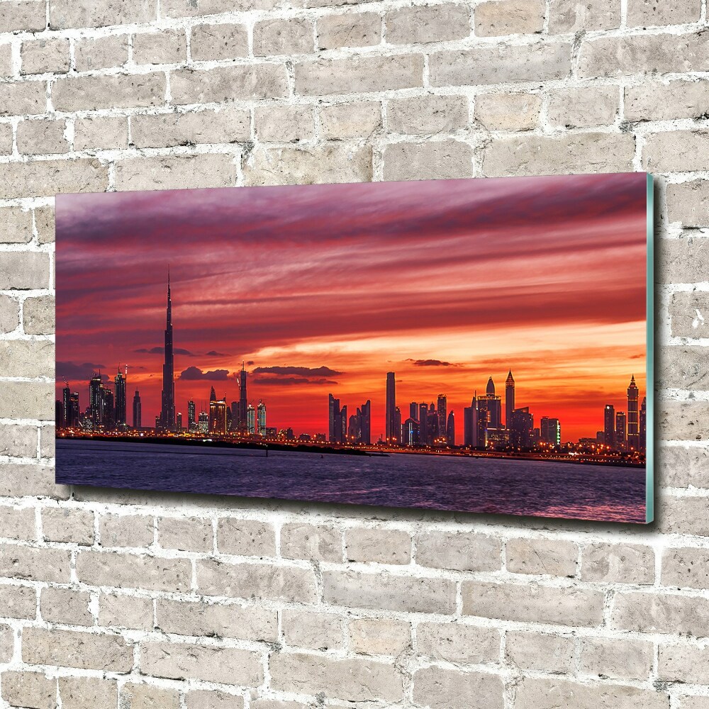 Tableau en verre Coucher de soleil Dubaï