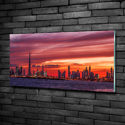 Tableau en verre Coucher de soleil Dubaï