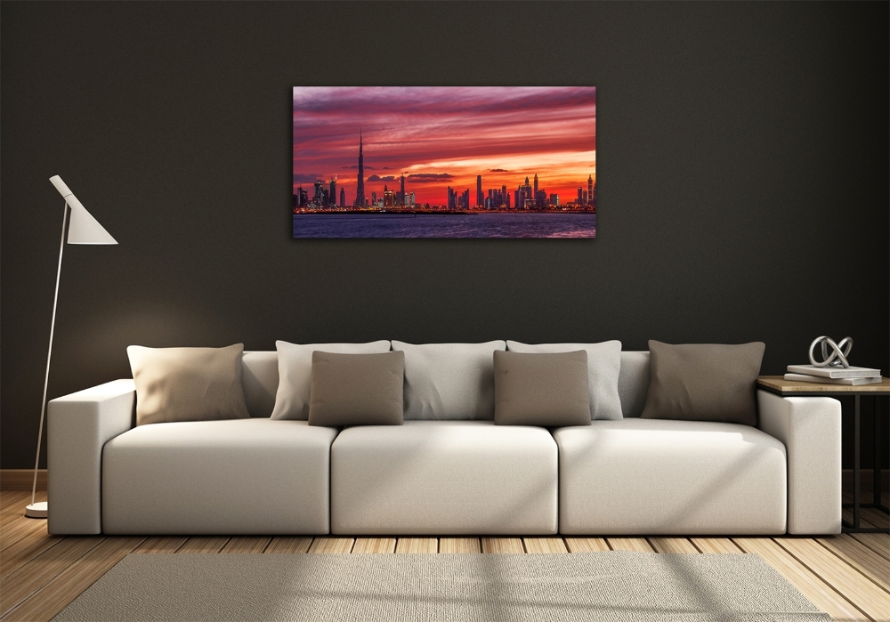 Tableau en verre Coucher de soleil Dubaï