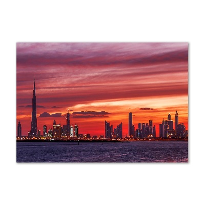 Tableau en verre Coucher de soleil Dubaï