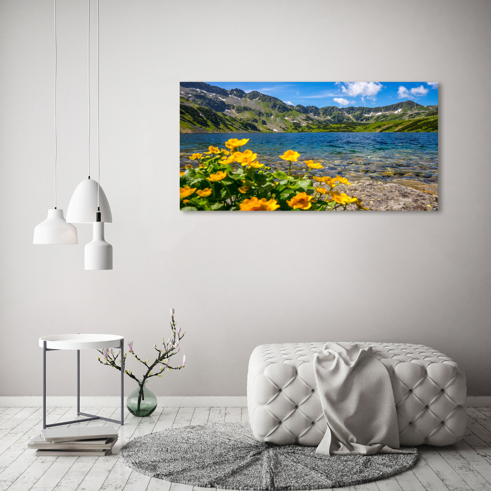 Tableau en verre Le lac de montagne