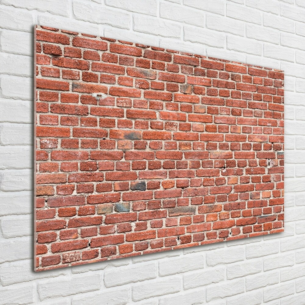 Tableau sur verre Mur de briques rouges