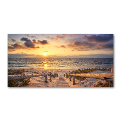 Tableau verre imprimé Chemin sur la plage