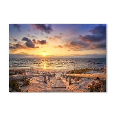 Tableau verre imprimé Chemin sur la plage