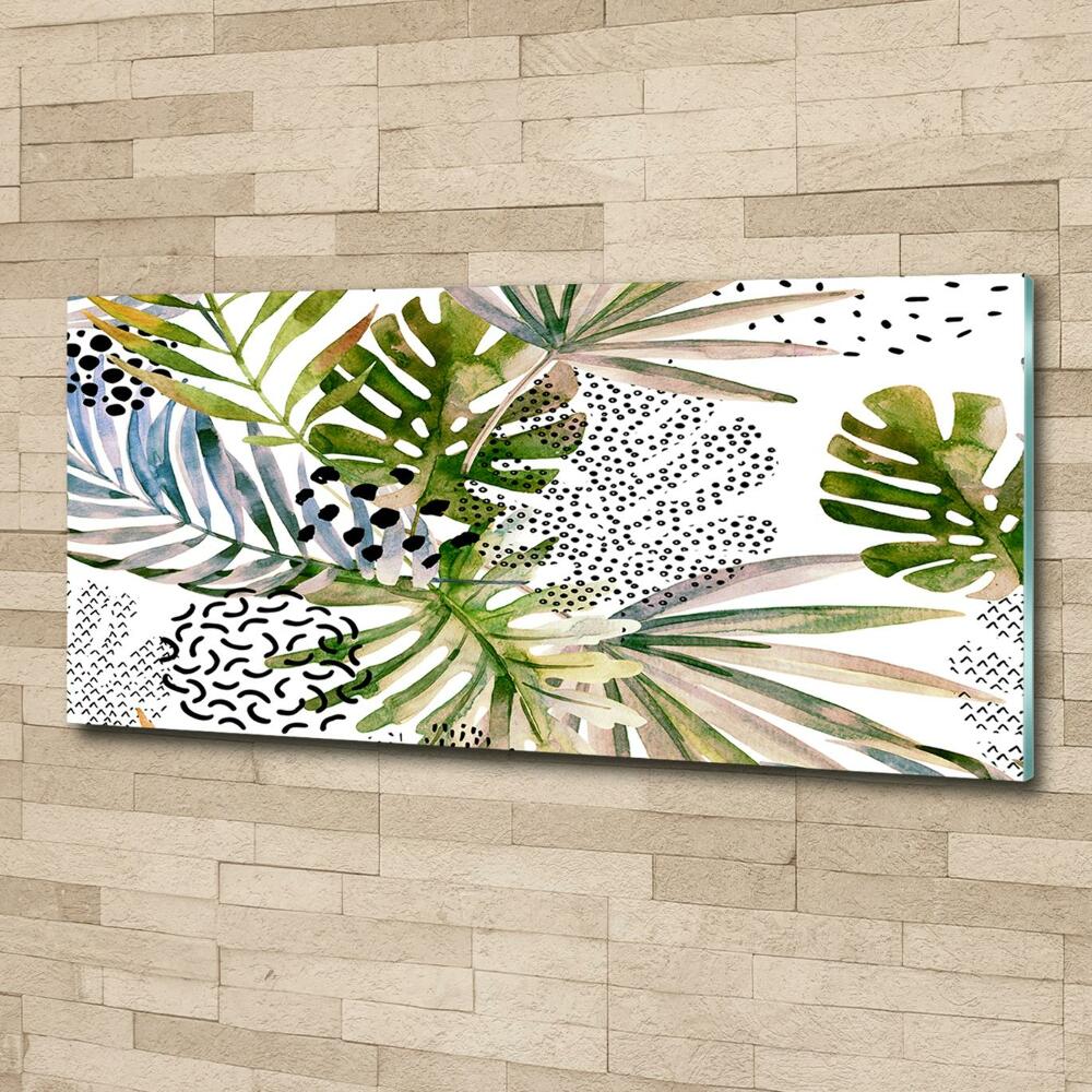 Tableau photo sur verre Feuilles tropicales