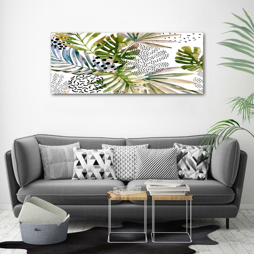 Tableau photo sur verre Feuilles tropicales