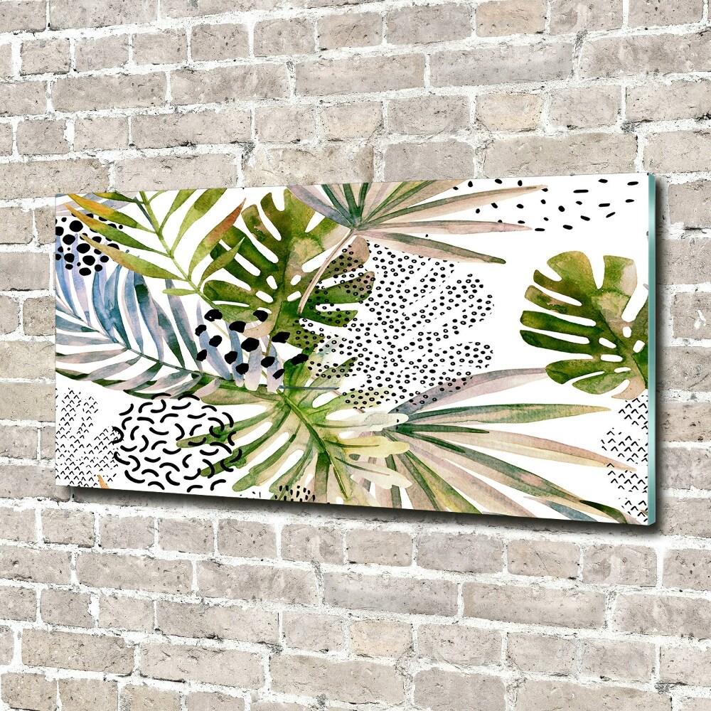 Tableau photo sur verre Feuilles tropicales