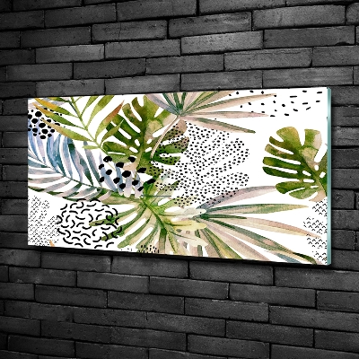 Tableau photo sur verre Feuilles tropicales