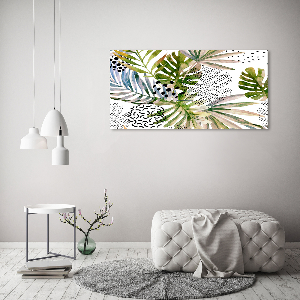 Tableau photo sur verre Feuilles tropicales