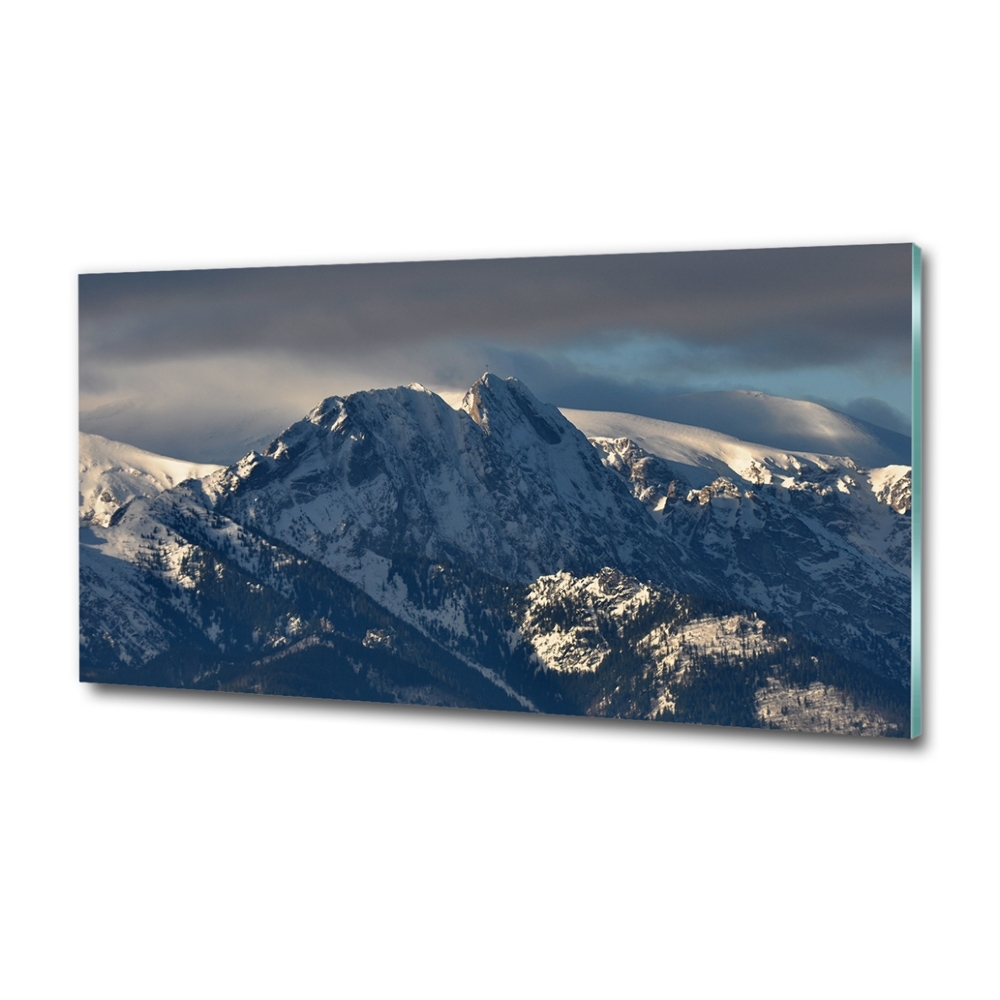 Tableau imprimé sur verre Giewont en hiver