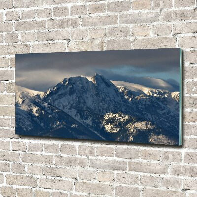 Tableau imprimé sur verre Giewont en hiver