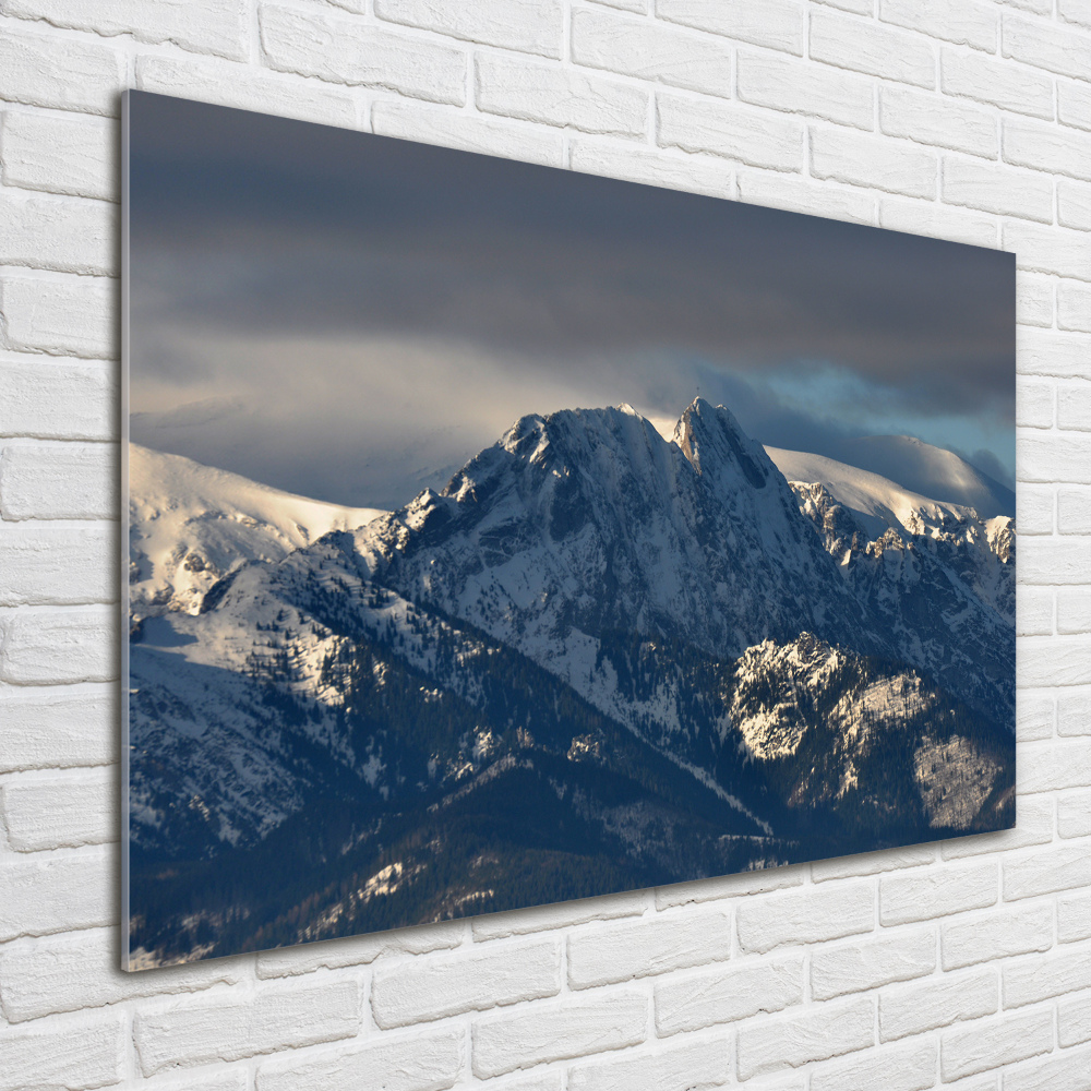 Tableau imprimé sur verre Giewont en hiver