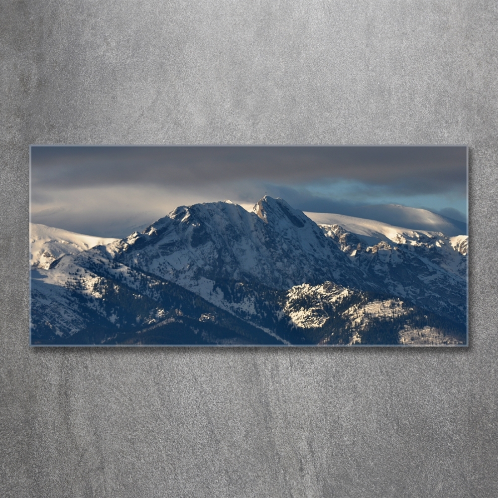 Tableau imprimé sur verre Giewont en hiver