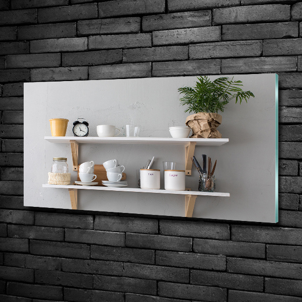Tableau sur verre Décorations sur une étagère